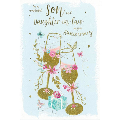 Picture of FOR A WONDERFUL SON & DAUGHTER INLAW ANNIVERSARY CARD
